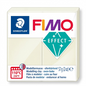 A pristine high-resolution hero shot of the 57g (2 oz) STAEDTLER FIMO Effect Noctilucent oven-bake modelling clay block, featuring its multi-colored logo and sparkling EFFECT diamond icon, centered on a pure white background.