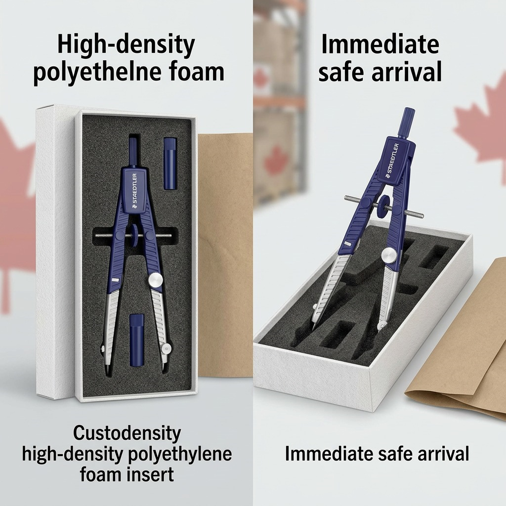 Product unboxing with custom foam insert and protective shipping materials.