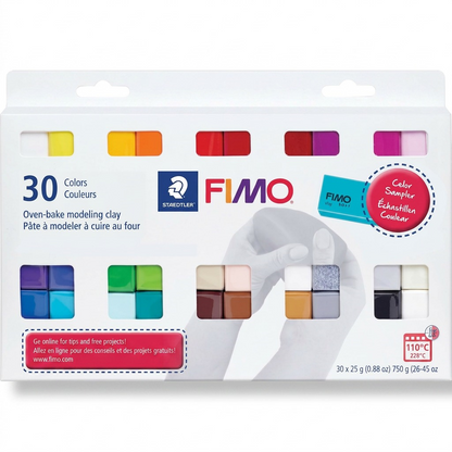 STAEDTLER Fimo Soft 30 Assorted Color Pack (MPN 8023-C30) clean hero shot on white.
