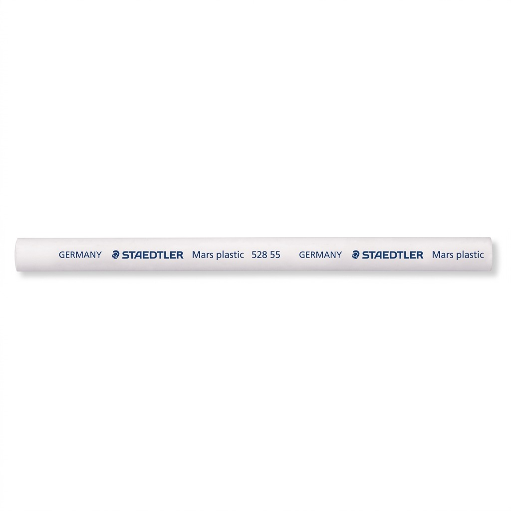 High-resolution hero shot of the STAEDTLER 528-55-02 white eraser core refill, centered on white background.