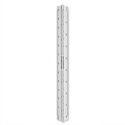 High-resolution hero shot of the STAEDTLER 987-18-1BK triangular ruler on a plain white background.