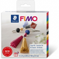 A pure high-resolution hero shot on a white background of a single STAEDTLER FIMO Leather Effect Keychain Tassel Kit.