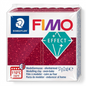 Pure high-resolution hero shot of a single 57g (2 oz) block of STAEDTLER Fimo Effect Galaxy Red modeling clay.