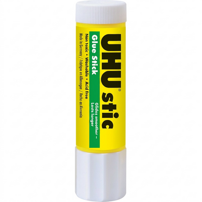UHU Glue Stick, 21g, open on a clean surface.