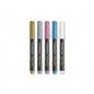 A clear hero shot of five metallic calligraphy markers on a white background.
