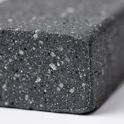 Macro photo of Fimoair granite-effect modelling clay, showing speckled texture up close.