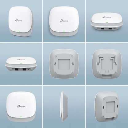 A 2x3 product matrix showcasing the TP-Link AC1750 access point from different clean angles.