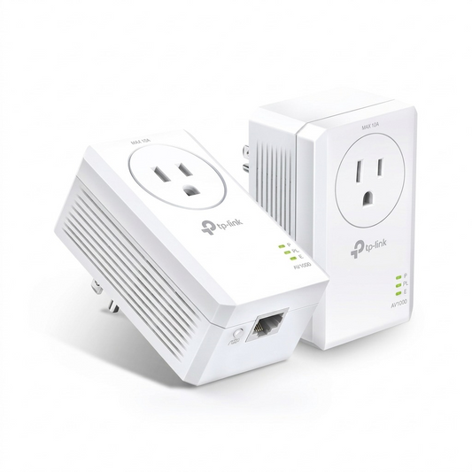 TP-Link AV1000 Gigabit Passthrough Powerline Starter Kit - Twin Pack.