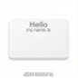 Avery Print or Write Name Badges 2-11/32" x 3?", "Hello my name is", White paper Grey text, 30/pkg