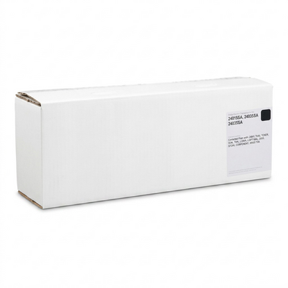High-resolution hero shot of the white laser toner box with a product label on a white background.