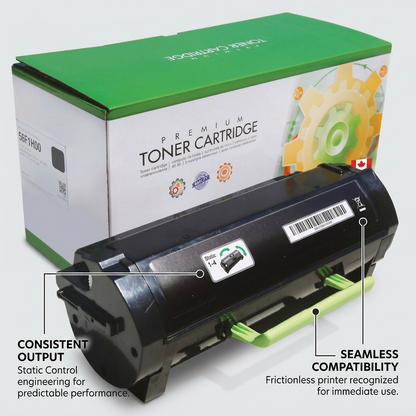 Operational feature callout image for Static Control Lexmark 56F1H00, showing key benefits.