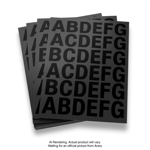 Avery Precut Vinyl Uppercase Letters — Black, 4 Sheets