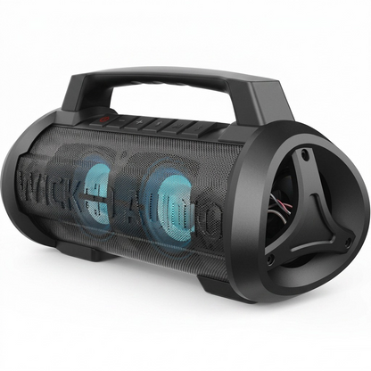 A high-resolution product shot of the black Wicked Audio Growl XL Party Speaker for ecommerce.