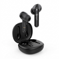 Wicked Audio Mojo 500 Black true wireless earbuds and open charging case hero shot.