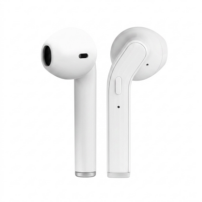 Wicked Audio Driftr TWS White earbuds (WITW2151), centered hero shot on white, realistic details.