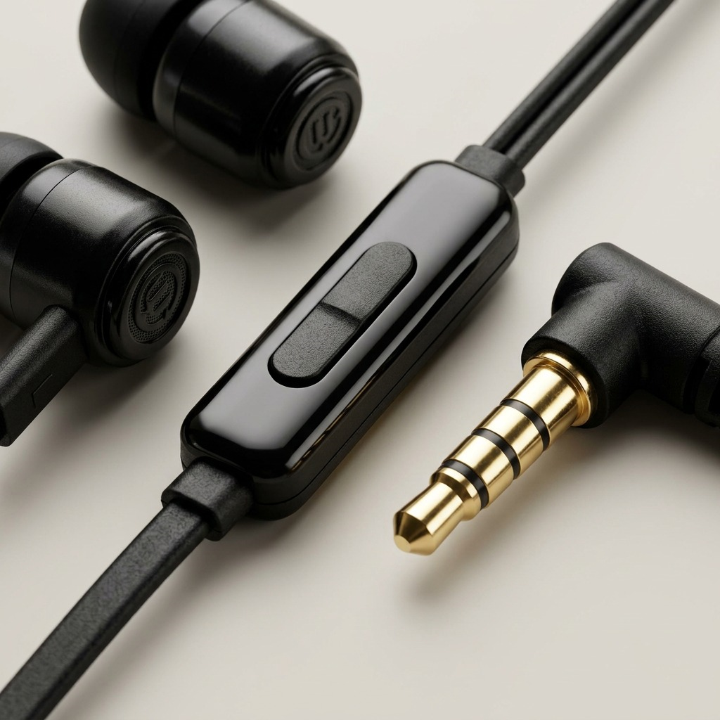 Defines the intricate textures and precision engineering of the Wicked Audio Hiro's inline control and jack.