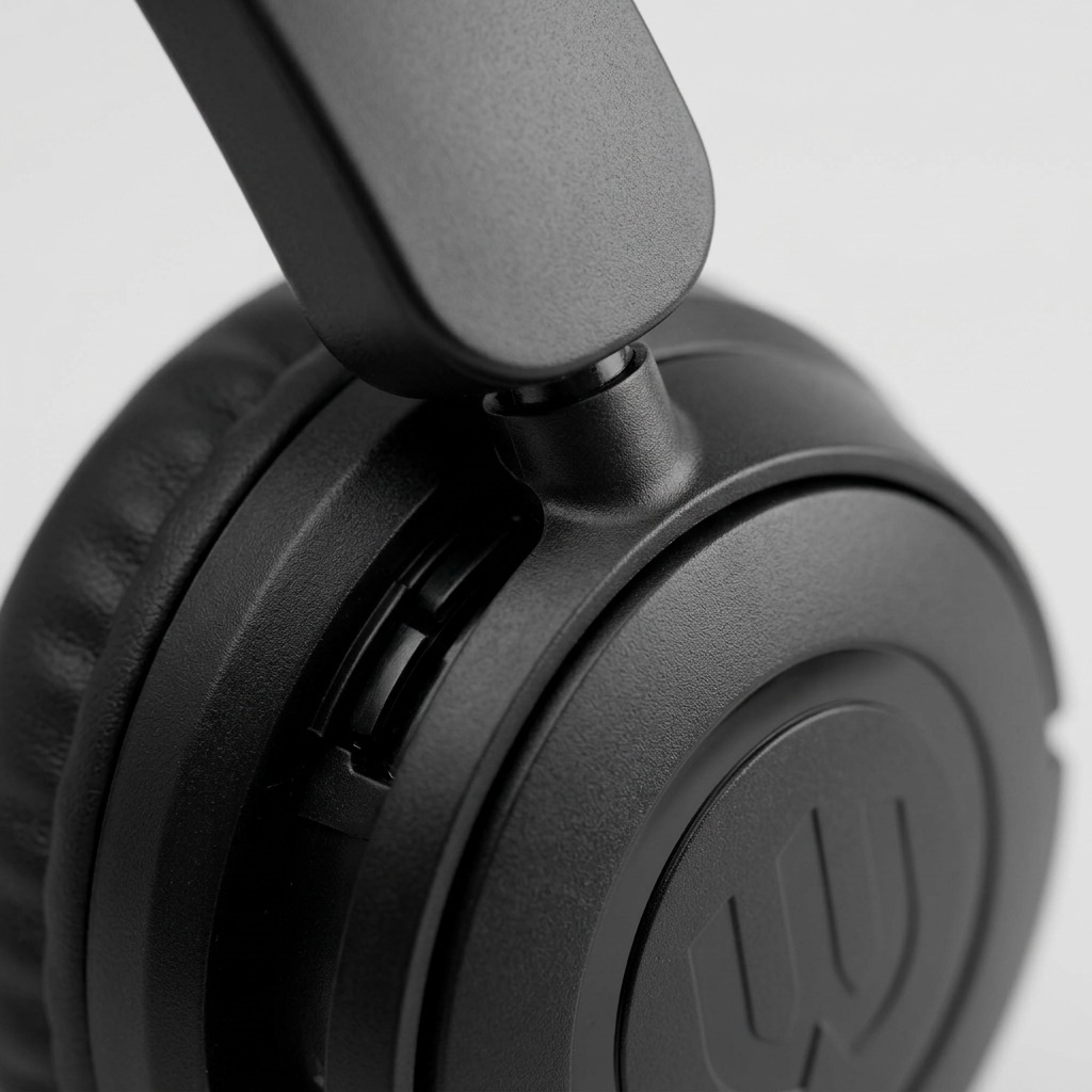 Extreme macro photo showing the detailed mesh texture of a Wicked Audio Hum 500x headphone earcup.