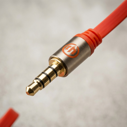 An extreme close-up photograph of the Wicked Audio Havok earbud w/ mic.