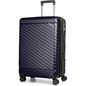 Bugatti Oslo Navy Carry-on Luggage with a textured polycarbonate shell and spinner wheels.