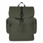 Front view of the Bugatti EDITION22 Core Khaki Backpack in water-resistant vegan leather.