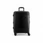 Bugatti Nashville 24-inch black checked luggage with hardshell exterior and spinner wheels.