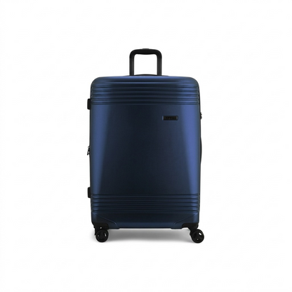 Bugatti Nashville 28-inch Navy Hardside Spinner Luggage with telescopic handle and 360-degree wheels.