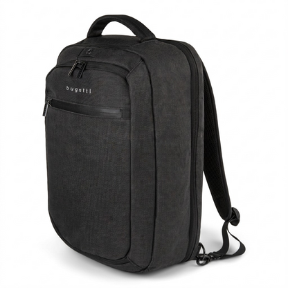 Bugatti Traveller 15.6 inch Laptop Backpack in Charcoal Grey, featuring a sleek modern design.