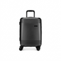 Front view of charcoal Bugatti Nashville carry-on luggage with hardshell exterior and spinner wheels.