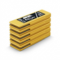 A stack of five OLFA SKB-2/5B safety blade holders, showing the yellow casing and 17.5mm markings.