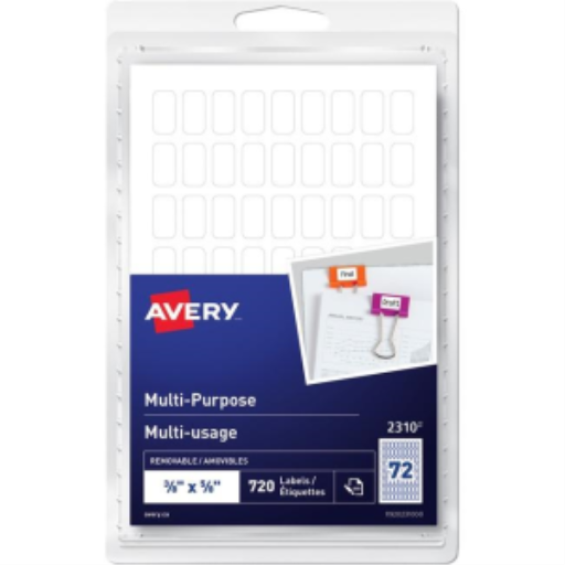 Avery® Multi-Purpose Removable Labels Handwrite, ?" x ?"  Removable Matte White Paper / White / Removable