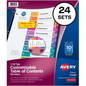 11169 READY INDEX TABLE OF CONTENTS DIVIDERS, 10 TAB, 25 SET