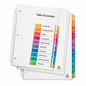 Avery 11135 Ready Index 10-tab dividers with multicolor numbered tabs and Table of Contents page.