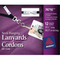 NAME BADGE LABELS, LANYARDS, BLACK, 35 1/2", 12/PACK
