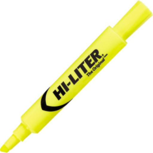 83507 HILITER DESK STYLE, 12/BOX, FLUORESCENT YELLOW, INDIV