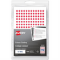 Avery Hand-write Colour Coding Labels ¼" Round, Removable, Red, 768/pkg