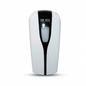 A high-resolution product shot of the white and black BiOSS011 automatic touch-free hand sanitizer dispenser on a pure white background.