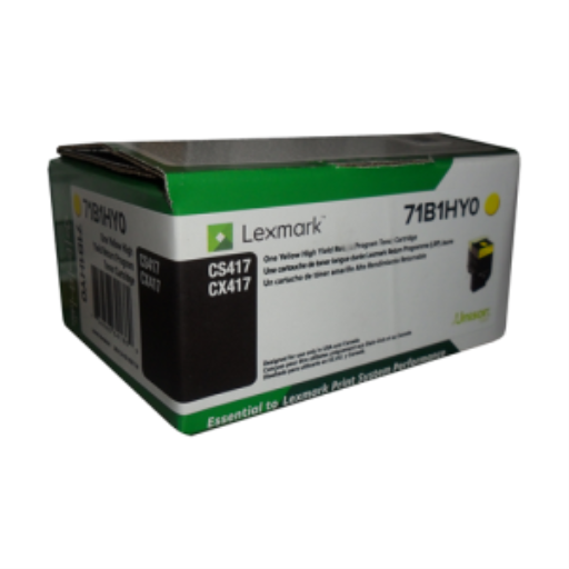 Lexmark CS/CX417, 517 Yellow Return Programme 3.5K Toner Cartridge Part no.: 71B1HY0