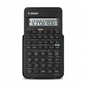 Front view of a black Canon F-605G scientific calculator with a 10+2 digit display on white.