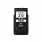 High-resolution 3D render of a single Canon PG-210 Black ink cartridge, as seen from the packaging.