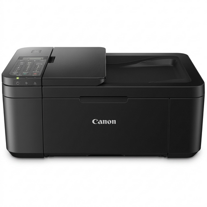 Pure high-resolution hero shot of the black Canon PIXMA TR4720 all-in-one printer on a white background.