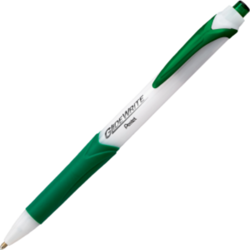 GlideWrite Ballpoint Pen with TechnIFlo Ink, (1.0mm) Bold Point, Green Ink