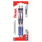EnerGel Retractable Gel Roller, (0.7mm) Metal Tip, Blue Ink, 2PC Pack