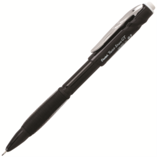 Twist-Erase GT (0.7mm) Retractable 1-Click Mechanical Pencil, Transparent Black Barrel