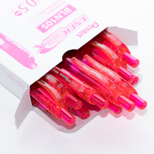 EnerGel-X Retractable Gel Roller, (0.5mm) Needle Tip, Pink Ink