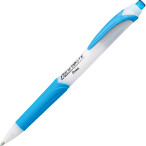 GlideWrite Ballpoint Pen with TechnIFlo Ink, (1.0mm) Bold Point, Sky Blue Ink