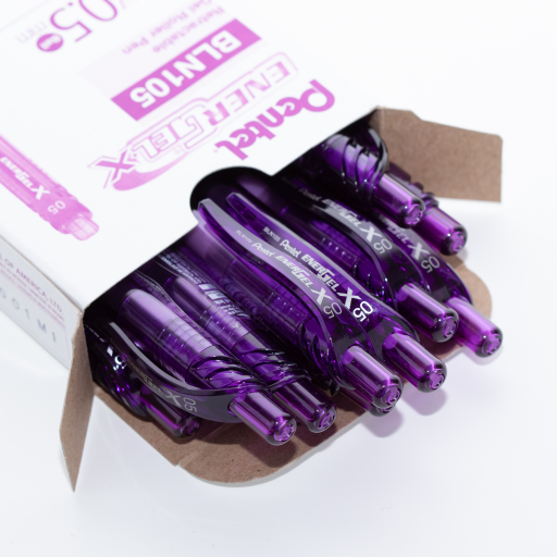 EnerGel-X Retractable Gel Roller, (0.5mm) Needle Tip, Violet Ink