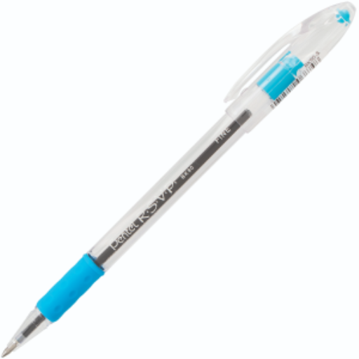 R.S.V.P. Ballpoint Pen, (0.7mm), Sky Blue Ink