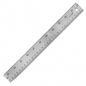 A pristine, high-resolution hero shot of the 24-inch stainless steel Westcott metric/inch ruler, model 50204, centered against a pure white background.