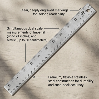 Westcott 24" Aluminum Ruler: Feature Highlight for Measuring Accuracy