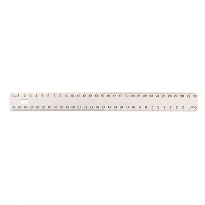 A high-resolution, centered view of the Westcott 30cm white plastic ruler on a pure white background.